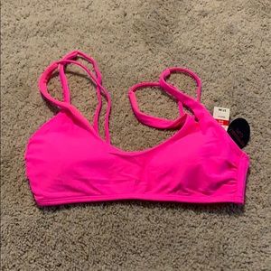 Hot pink scoop bikini top